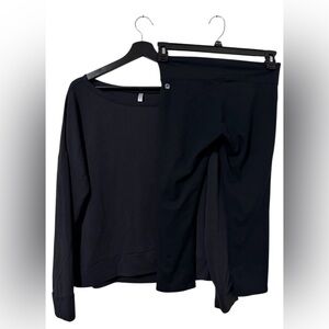 Fabletics Medium Activewear Bundle Leggings + Eco Sleek Knit Boat Neck Pullover